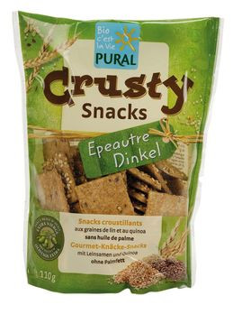 Pural Crusty Snacks Dinkel 110g MHD 16.07.2022