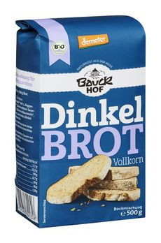 Bauckhof Dinkelbrot Vollkorn Backmischung demeter 500g MHD 15.10.2023