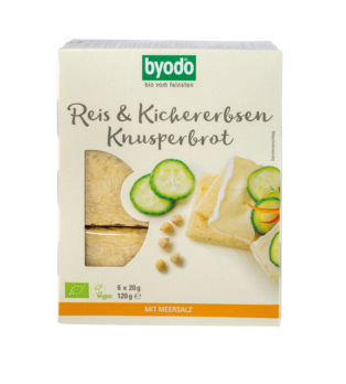 Byodo Reis und Kichererbsen Knusperbrot 6x20g MHD 08.04.2020