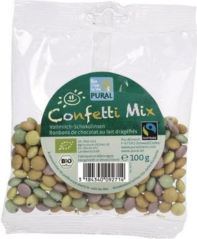 Pural Confetti Mix Mini-Schokolinsen 100g MHD 15.10.2021