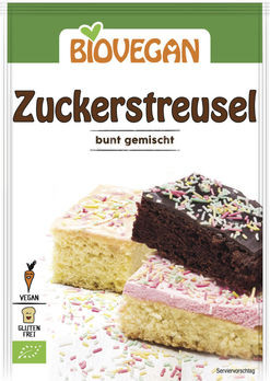 Biovegan Zuckerstreusel bunt gemischt 70g MHD 31.05.2023