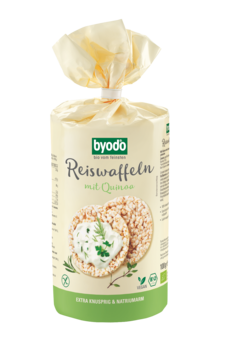 Byodo Reiswaffeln mit Quinoa, ohne Salzzusatz 100g MHD 10.10.2021