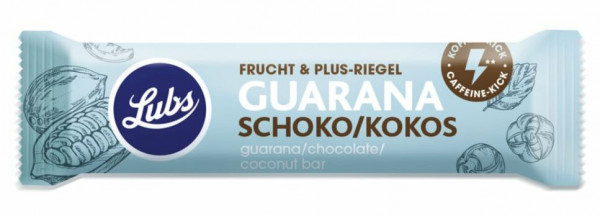 Lubs Fruchtriegel Frucht & Plus Guarana Schoko Kokos glutenfrei 40g MHD 12.09.2021