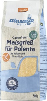 Spielberger Glutenfreier Maisgrieß für Polenta demeter 500g MHD 06.10.2019