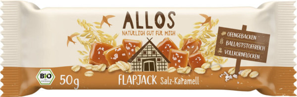 Allos Flapjack Salted Caramel 50g MHD 14.10.2025