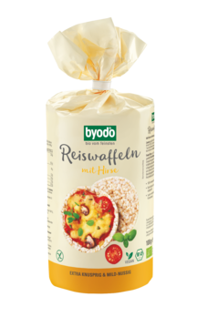 Byodo Reiswaffeln mit Hirse 100g MHD 25.01.2023