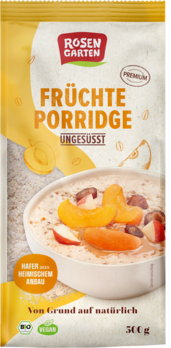 Rosengarten Porridge Früchte ungesüßt 500g (beschädigte Verpackung) MHD 08.03.2026