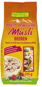 Rapunzel Alpen Amaranth Müsli Beeren 375g MHD 02.09.2026