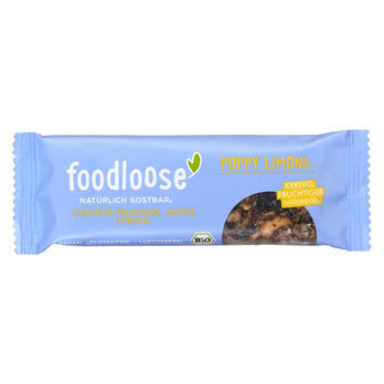 foodloose Poppy Limona Nussriegel 35g MHD 01.06.2020