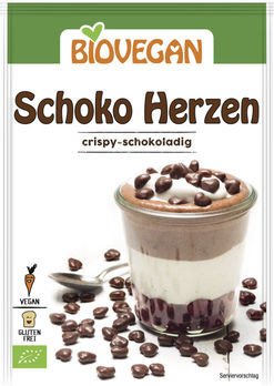 Biovegan Dekor Schoko Herzen 35g MHD 31.03.2023
