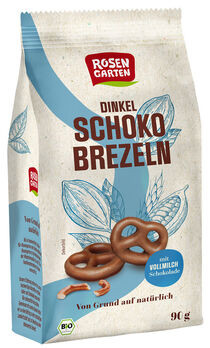 Rosengarten Dinkel-Schokobrezeln Vollmilch 90g MHD 26.11.2022
