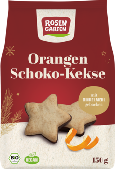 Rosengarten Orangen-Kekse mit Zartbitter-Schokoladenboden vegan 150g/W MHD 07.04.2026