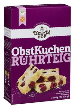 Bauckhof Obstkuchenteig Backmischung, glutenfrei 2x200g MHD 12.05.2020