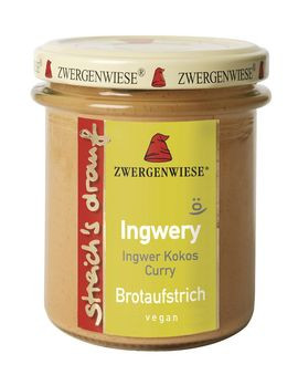 Zwergenwiese streichs drauf Ingwer Kokos Curry 160g MHD 11.07.2026