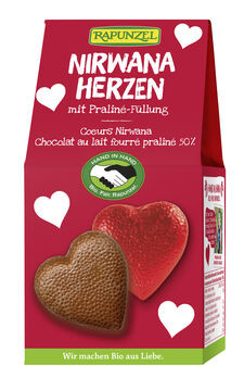Rapunzel Schokoherzen Nirwana 128g MHD 30.04.2023