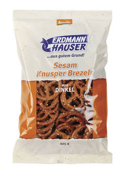 Erdmannhauser Dinkel-Knusperbrezeln, mit Sesam, demeter 125g MHD 31.12.2025