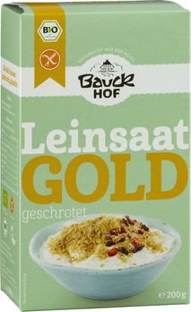 Bauckhof Gold Leinsaat geschrotet, glutenfrei 200g MHD 19.12.2022