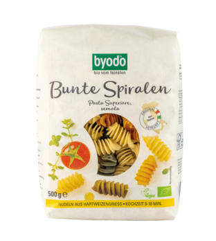 Byodo bunte Spiralen, semola 500g (beschädigte Verpackung) MHD 27.10.2023