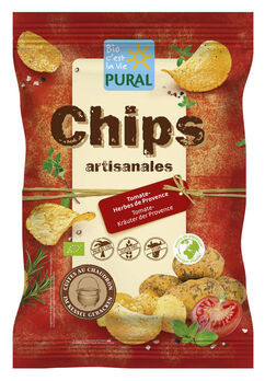 Pural Kartoffel-Chips mit Schale Tomate-Kräuter 120g MHD 30.08.2022