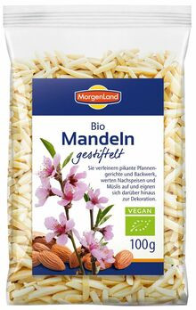 MorgenLand Mandeln gestiftelt 100g MHD 27.05.2023