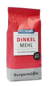 Burgermühle Dinkelvollkornmehl 1kg MHD 24.01.2026