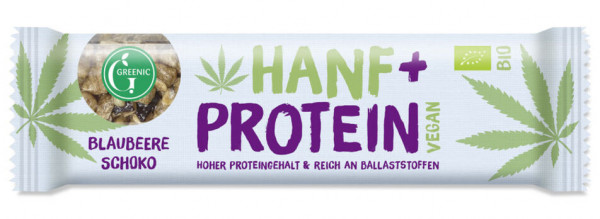 GREENIC Hanf und Protein-Riegel Blaubeere-Schoko 35g MHD 31.10.2021