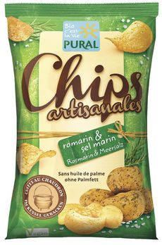 Pural Kartoffelchips Rosmarin & Meersalz 120g MHD 09.06.2022