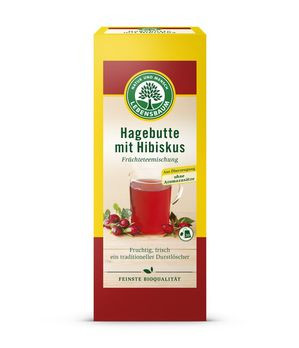 Lebensbaum Hagebutte mit Hibiskus Früchtetee 20x2,5g MHD 31.08.2025