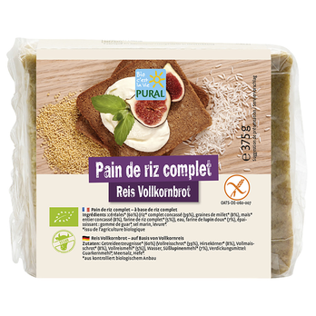 Pural Reis Vollkornbrot glutenfrei 375g MHD 18.04.2026