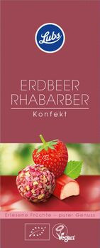 Lubs Erdbeer Rhabarber Konfekt 80g MHD 04.12.2022