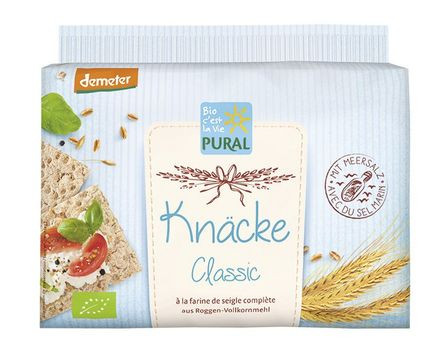 Pural Knäcke Delikatess Roggenknäckebrot demeter 250g MHD 08.11.2022