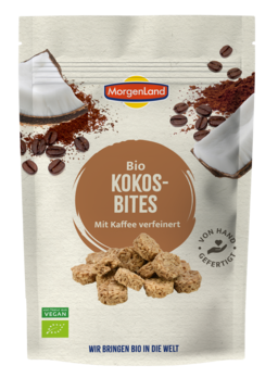 MorgenLand Kokos-Bites Kaffee Kokossnack 125g MHD 27.08.2026