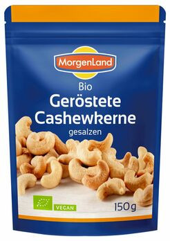 MorgenLand Geröstete Cashewkerne gesalzen 150g MHD 30.04.2021