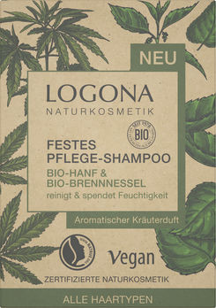 LOGONA Festes Shampoo Bio-Hanf & Bio-Brennessel 60g MHD 30.06.2023