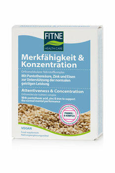 FITNE Nährstoffkomplex Merkfähigkeit und Konzentration Kapseln 60 Stück/A MHD 31.03.2023