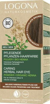 LOGONA Pflegende Pflanzen-Haarfarbe Pulver 09 schokobraun 100g MHD 30.11.2023