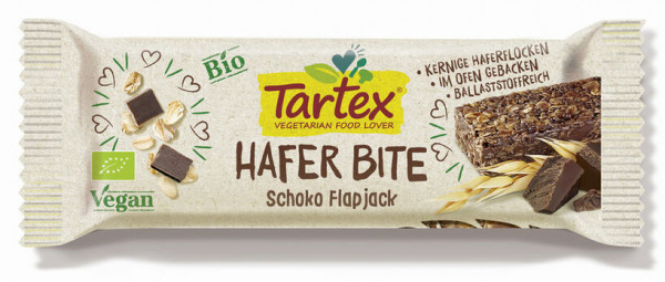 Tartex Hafer Bite Schoko Flapjack 50g MHD 23.08.2021