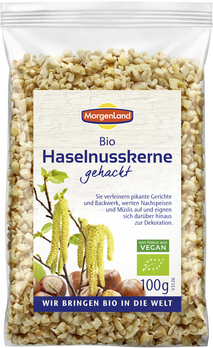 MorgenLand Haselnusskerne gehackt 100g MHD 11.06.2026