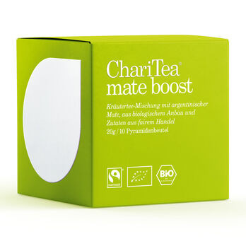 ChariTea mate boost Pyramidenbeutel 10 x 2g (beschädigte Verpackung) MHD24.04.2023