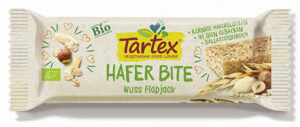 Tartex Hafer Bite Nuss Flapjack 50g MHD 29.08.2021