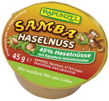 Rapunzel Samba Haselnuss Portionsschale Brotaufstrich 45g/A MHD 22.07.2021