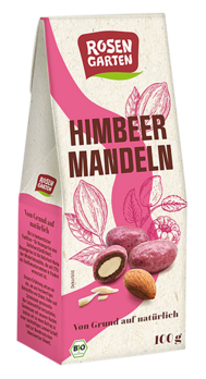 Rosengarten Himbeer-Mandeln schokoliert 100g MHD 07.04.2026
