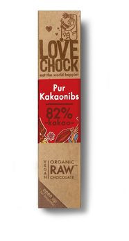 Lovechock Pur Kakaonibs Schokolade 82% Kakao 40g MHD 23.04.2026