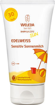 Weleda Edelweiss Sensitiv Sonnenmilch LF 30 Baby & Kids 150ml MHD 30.09.2020