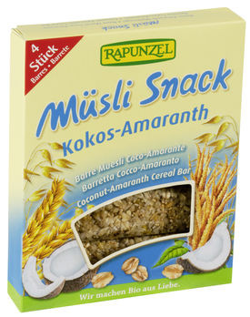 Rapunzel Müsli Snack Kokos-Amaranth Müsliriegel 116g MHD 08.09.2021