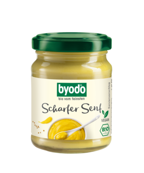 Byodo Scharfer Senf (extra scharf) 125ml MHD 18.05.2023