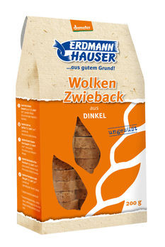 Erdmannhauser Dinkel Wolkenzwieback demeter, ungesüßt 200g MHD 31.03.2026