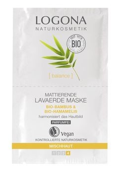 LOGONA Mattierende Lavaerde Maske Bio-Bambus & Bio-Hamamelis 2x7,5ml MHD 31.12.2019