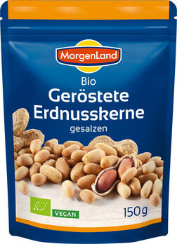 MorgenLand Spicy Snacks Erdnüsse geröstet und gesalzen 150g MHD 22.05.2022