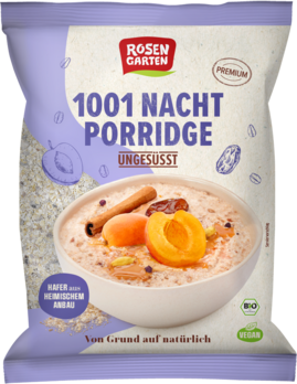 Rosengarten 1001-Nacht Porridge ungesüßt 60g MHD 25.07.2025